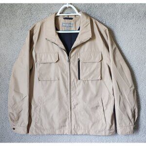 Michael Kors Travel Engineered Beige Zip Up Jacket Men's Size Large Polyester